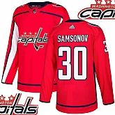 Capitals #30 Samsonov Red With Special Glittery Logo Adidas Jersey,baseball caps,new era cap wholesale,wholesale hats